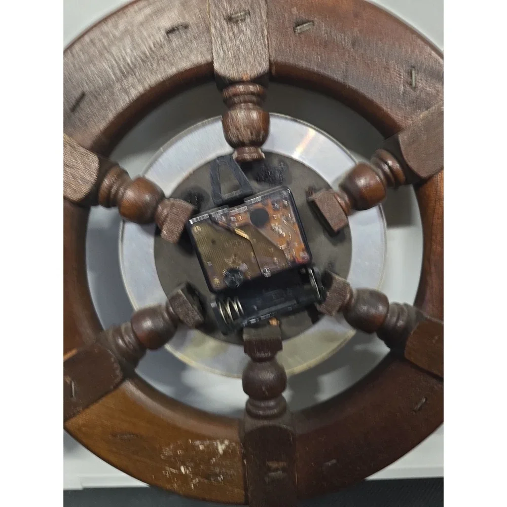 Vintage Seth Thomas Capstan 2326 Nautical Ship Captain's Wheel Wall Clock